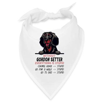Ohne Gordon Setter ist alles doof - Bandana - Weiß - Vorne