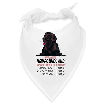 Ohne Neufundländer ist alles doof - Bandana - Weiß - Vorne