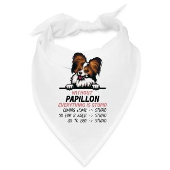 Ohne Papillon ist alles doof - Bandana - Weiß - Vorne