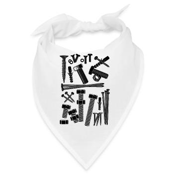 Zusammensetzung von Schrauben, Nägeln, Bolzen - Bandana - Weiß - Vorne