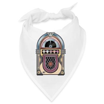 Jukebox im Retro Look in Vintage Farben - Bandana - Weiß - Vorne