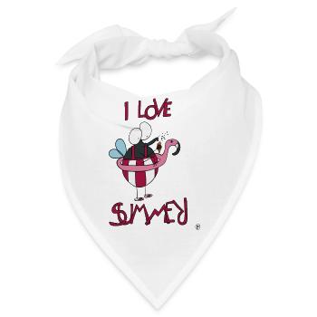 Fliege mit Badeanzug in Urlaubsfeeling - Bandana - Weiß - Vorne