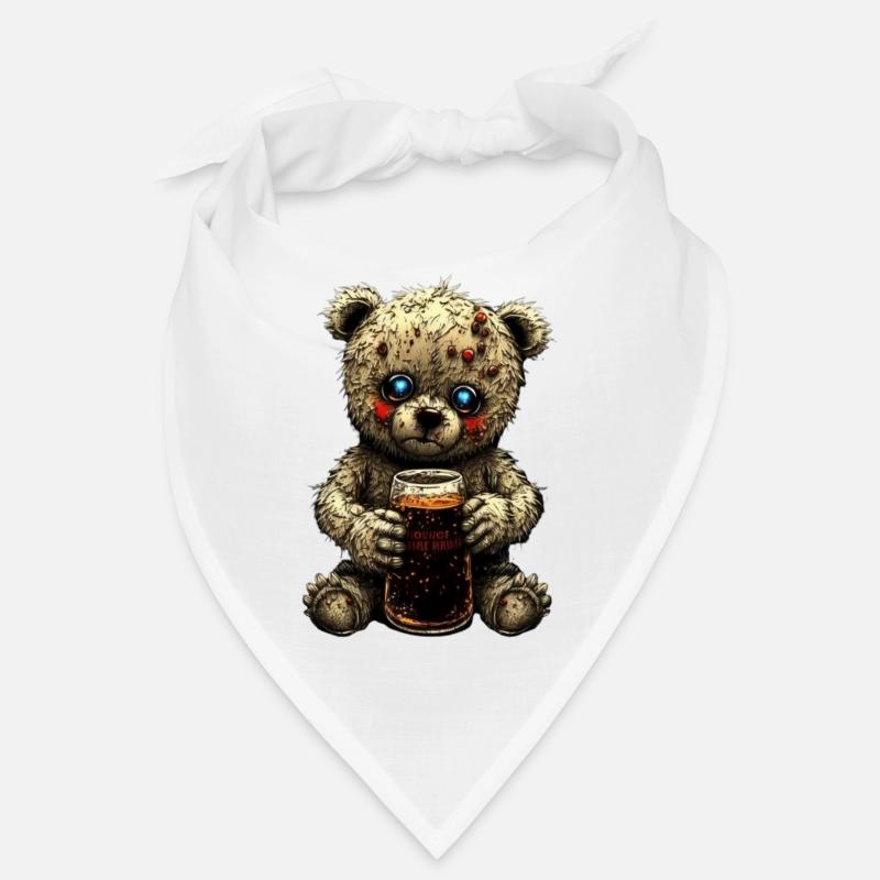 Guseliger Teddy mit Bier Bandana