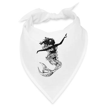Meerjungfrau in filigraner Scherenschnitt Optik - Bandana - Weiß - Vorne