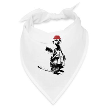Meerkat Guitarplayer Red Hat - Bandana - Weiß - Vorne