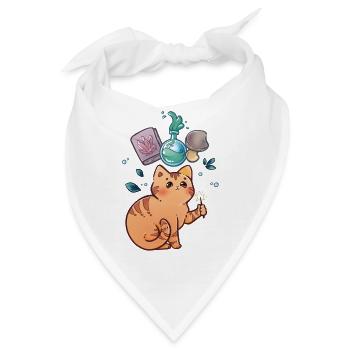 Kleine Magier Katze - Bandana - Weiß - Vorne