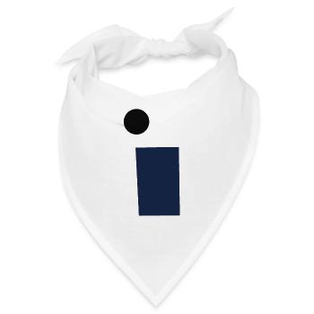 Rechteck und Kreis - Bandana - Weiß - Vorne