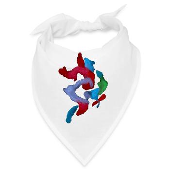 Farben - Abstrakt Kunst - Bandana - Weiß - Vorne