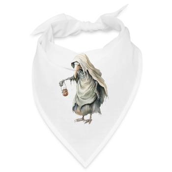 Fabelwesen Mit Totenmaske Fantasy Shirt - Bandana - Weiß - Vorne