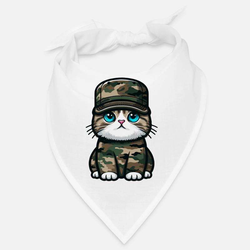 Chat en uniforme militaire Bandana