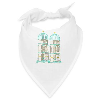 München, Frauenkirche, Dom, Bayern, Zeichnung - Bandana - Weiß - Vorne