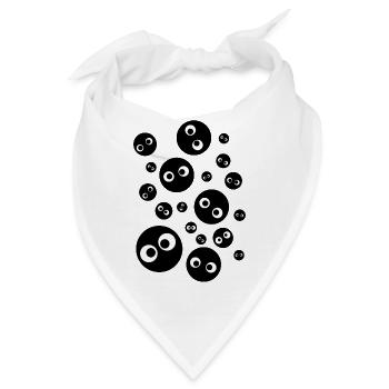 Lochaugen Spaß Kleinkind Schwarz Weiß Retro Pixel - Bandana - Weiß - Vorne