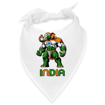 Indien Elefant Flaggen Design - Bandana - Weiß - Vorne