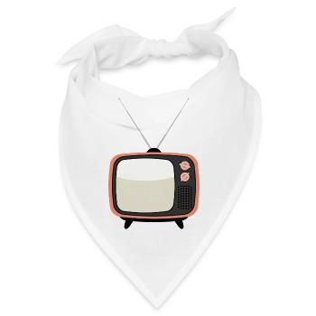 Retro TV Vintage Fernseher - Bandana - Weiß - Vorne