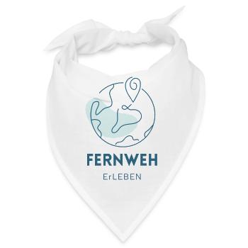 Fernweh erLEBEN - Reise - Flugzeug - Bandana - Weiß - Vorne