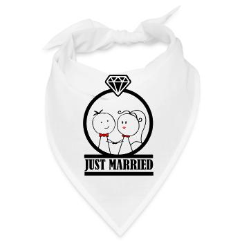 ehepaar just married 001 - Bandana - Weiß - Vorne