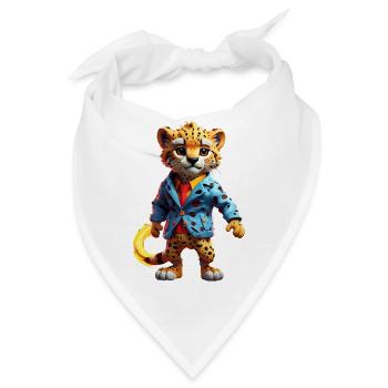 Cheetah Stilvolles Metropolitan Kindergeschenk - Bandana - Weiß - Vorne