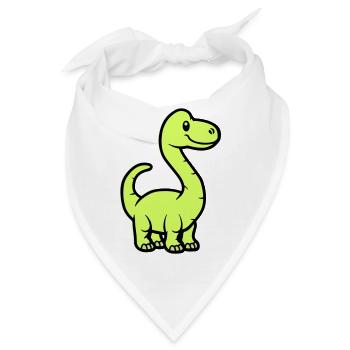 Dinosaurier Brontosaurus Comic - Bandana - Weiß - Vorne