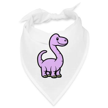 Dinosaurier Brontosaurus Comic - Bandana - Weiß - Vorne