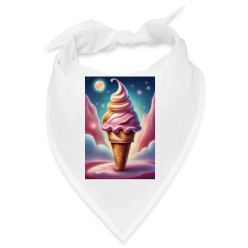 Erdbeer-Waffel - Bandana - Weiß - Vorne