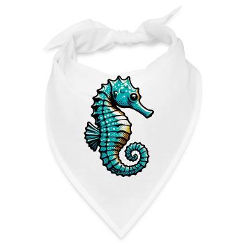Seepferdchen - Bandana - Weiß - Vorne