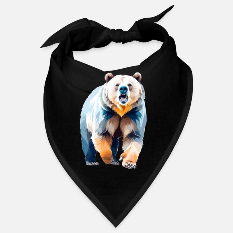 Grizzly Bear Vector Art avec des couleurs vives Bandana
