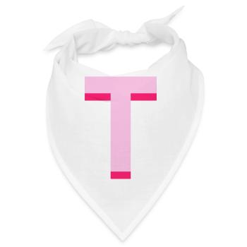 Pop und moderner rosa Buchstabe t - Bandana - Weiß - Vorne