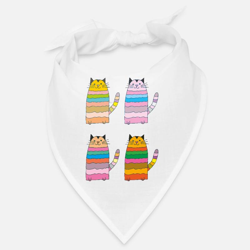 katze geringelt vierfach bunt Bandana
