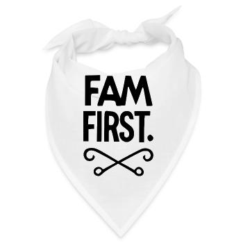 Fam zuerst - Bandana - Weiß - Vorne