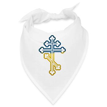 Ukrainisches Orthodoxes Kreuz - Bandana - Weiß - Vorne