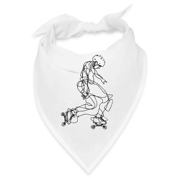 Roller Skater Zeichnung - Bandana - Weiß - Vorne