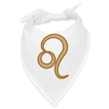 Löwe Sternzeichen Zweifarbig Golden - Bandana - Weiß - Vorne