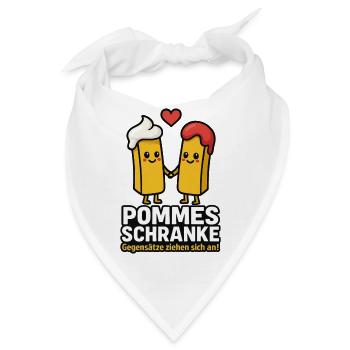Pommes Schranke Gegensätze ziehen sich an Liebe - Bandana - Weiß - Vorne