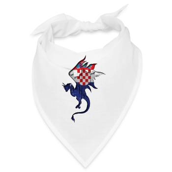 Kroatien - Kroatien Flagge - Drachen Silhouette - Bandana - Weiß - Vorne