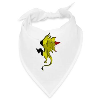 Flagge von Belgien - Belgien - Drachensilhouette - Bandana - Weiß - Vorne