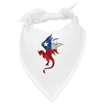 Flagge von Chile - Chile - Drachensilhouette - Bandana - Weiß - Vorne