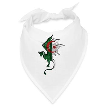 Algerien Flagge - Algerien - Drachen Silhouette - Bandana - Weiß - Vorne