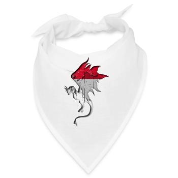 Indonesische Flagge - Drag Silhouette - Bandana - Weiß - Vorne