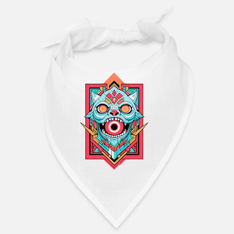 Lebendiges animistisches Katzensymbol-Design Bandana