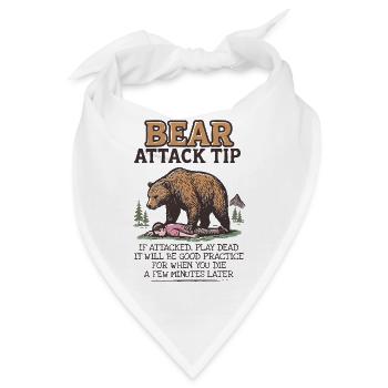 Bear Attack Tip – Lustiges Outdoor Shirt - Bandana - Weiß - Vorne