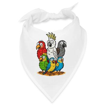 Lebendige Papageienbande Illustration - Bandana - Weiß - Vorne