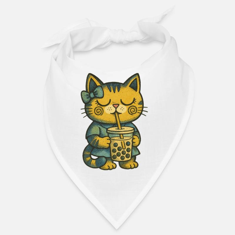 Bubble Tea Cat Cozy Charm Bandana