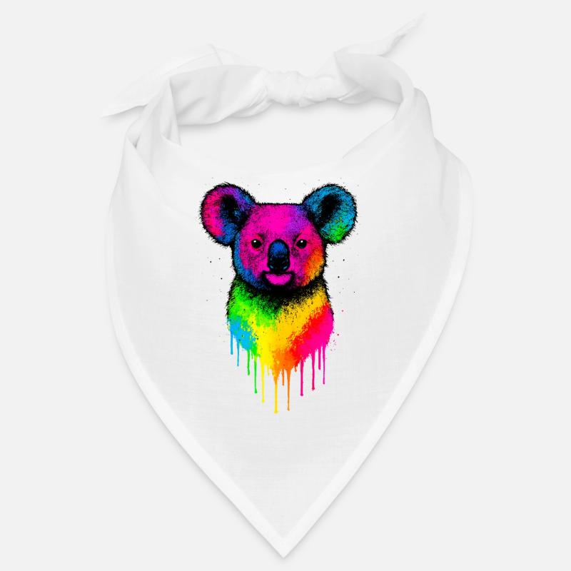 Rainbow Koala Neon Splatter Bandana