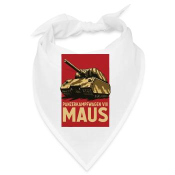 Maus Panzer Poster Vintage Kriegskunst - Bandana - Weiß - Vorne