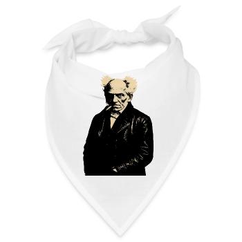 Noir-Philosoph Arthur Schopenhauer Porträt - Bandana - Weiß - Vorne