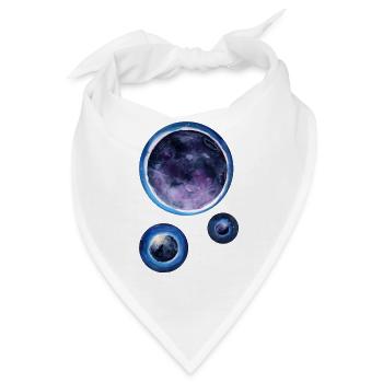 Planeten-Aquarell Blauviolett - Bandana - Weiß - Vorne