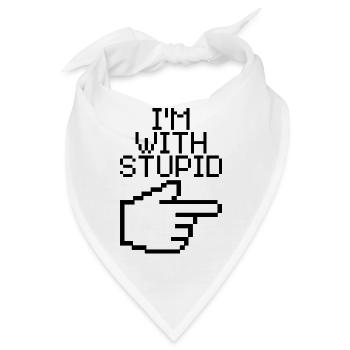 I'm With Stupid – Lustiger IT Spruch - Bandana - Weiß - Vorne
