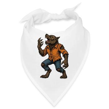 Gruseliger Werwolf - Halloween - Bandana - Weiß - Vorne