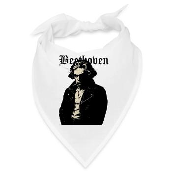 Rebel Noir Beethoven Porträt - Bandana - Weiß - Vorne