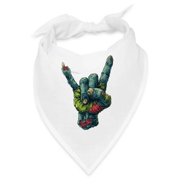 Zombie Hand Rock Zeichen Illustration - Bandana - Weiß - Vorne